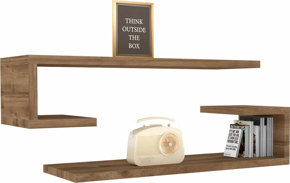 Raft muri Hanah Home, Eldo, ngjyrë arre (2 copë)