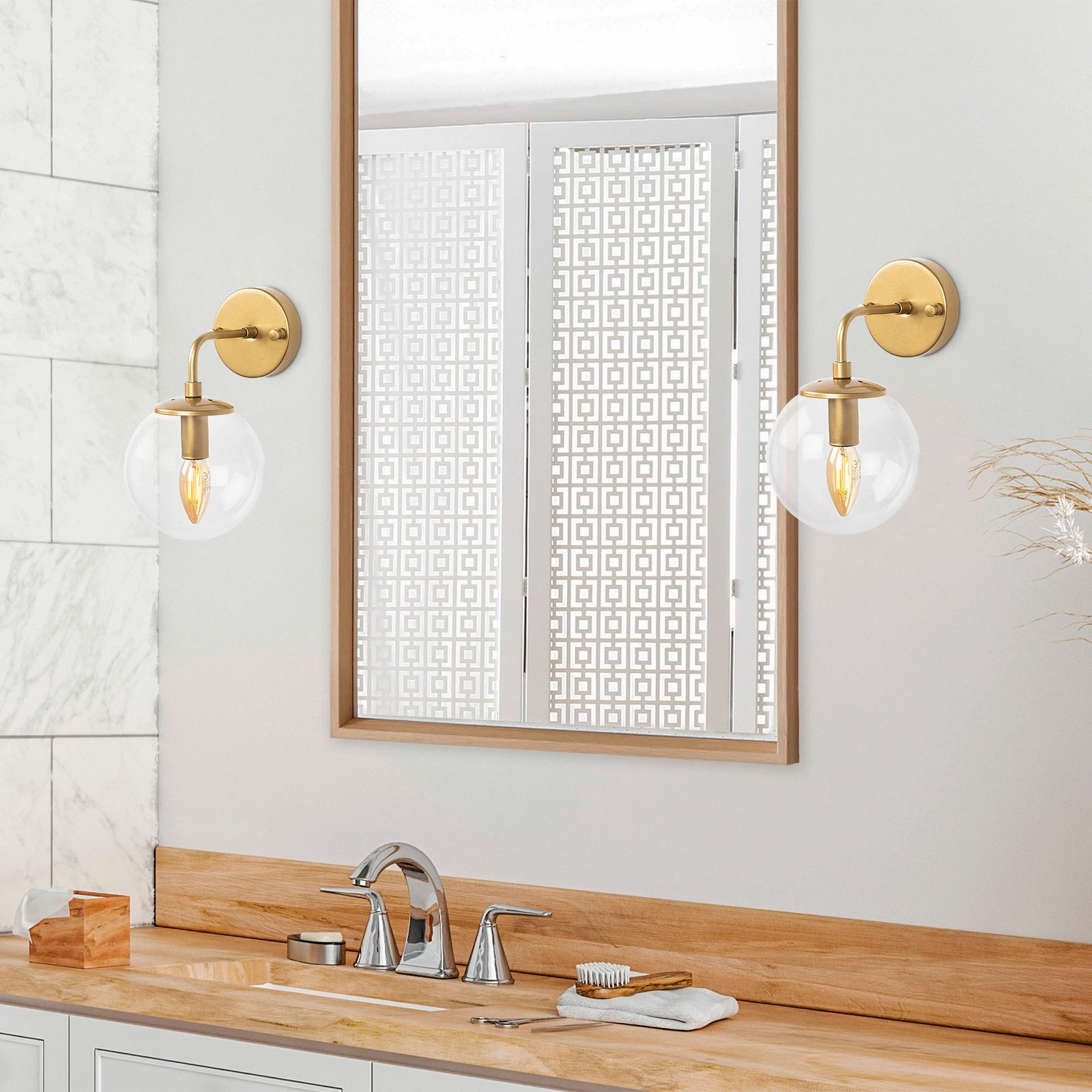 Llambë muri Opviq, Horn - 12216, ngjyrë ari Llambë muri Opviq, Horn - 12216, ngjyrë ari