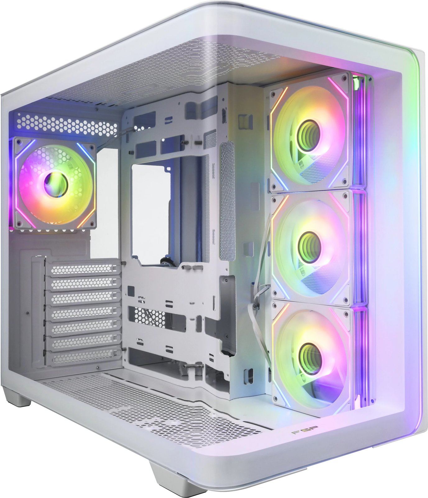Kasë FSP M580-WA ARGB TG, midi tower, xham i temperuar, e bardhë