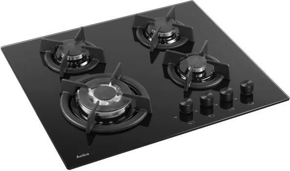 Sobë gazi Amica PG6411SR, 4 zona, xham, e zezë