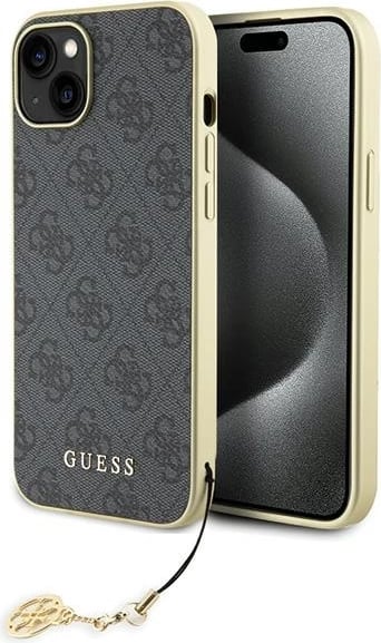 Mbështjellës Guess 4G Charms për iPhone 15 Plus, Gri Mbështjellës Guess 4G Charms për iPhone 15 Plus, Gri