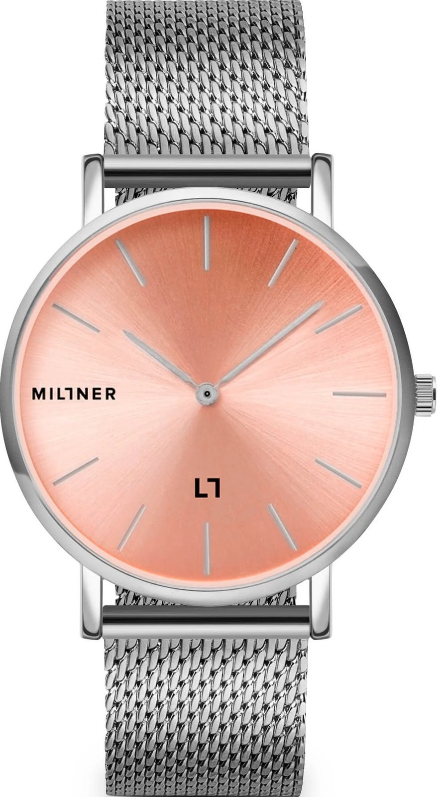 Orë dore MILLNER 8425402504499 për femra, argjendtë/rozë