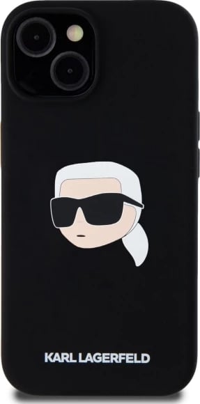 Mbështjellës Karl Lagerfeld KLHMP15SSKHPPLK për iPhone 15 6.1", silikon, MagSafe, i zi