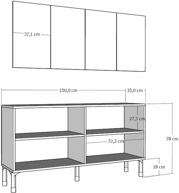 Konsol Skye Decor, antracit, argjend