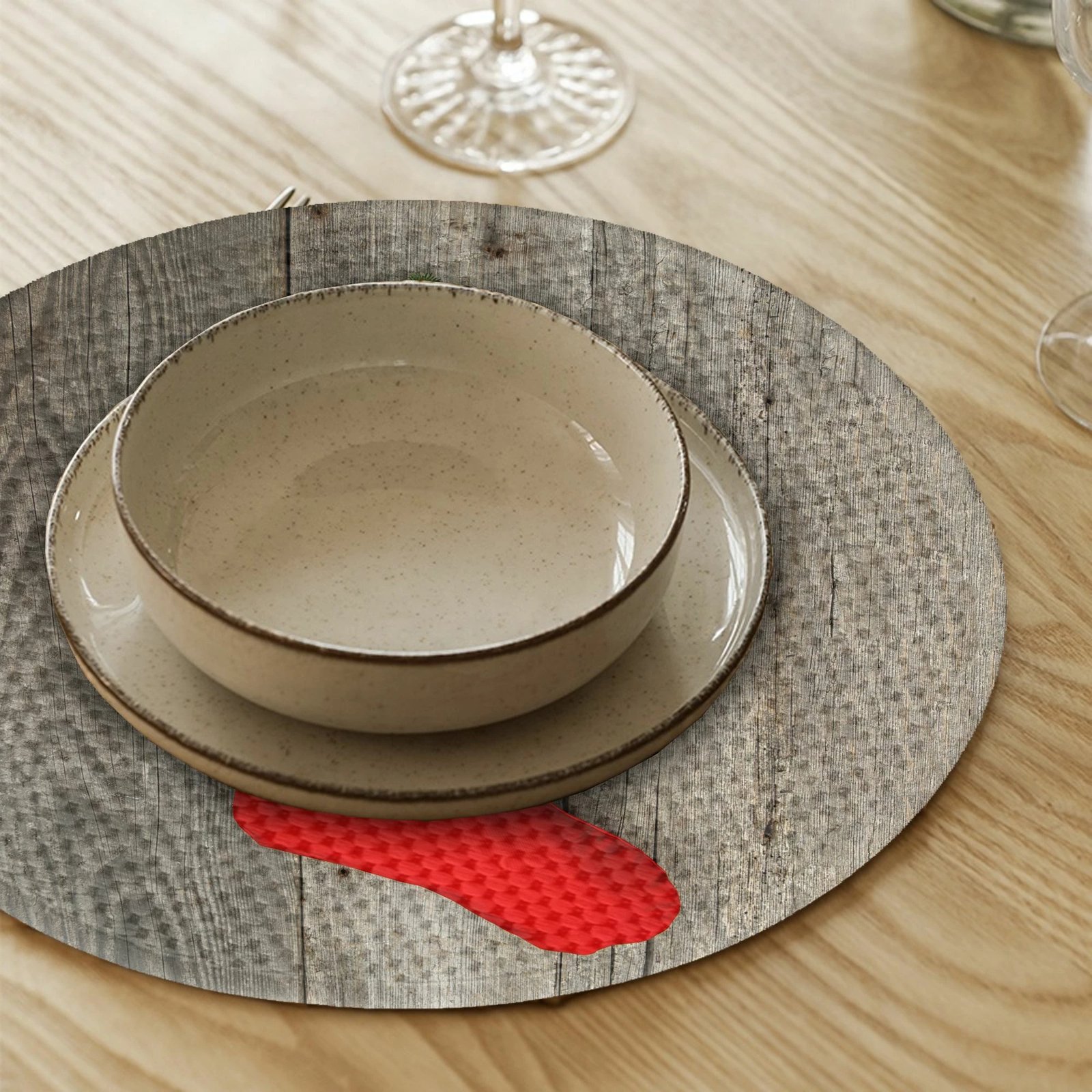 Set 4 copë nënshtrues tavoline Hermia Concept, model festiv, 37cm