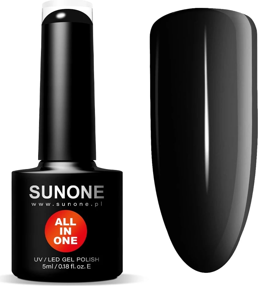 Llak për thonj për femra Sunone All In One Hybrid 3in1 Black Inez, 5ml, e zezë