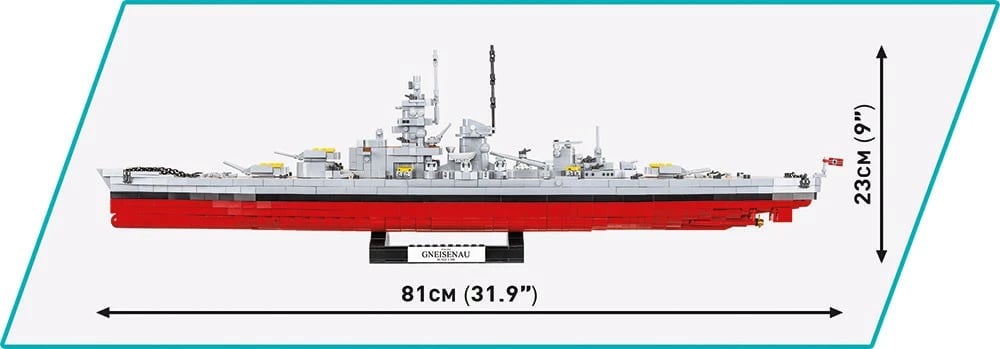 Set ndërtimi Cobi Klocki Battleship Gneisenau, 2417 pjesë, Historical Collection, gri/e kuqe Set ndërtimi Cobi Klocki Battleship Gneisenau, 2417 pjesë, Historical Collection, gri/e kuqe
