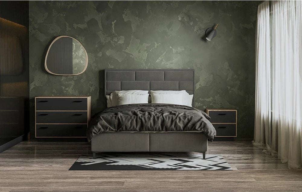 Komodë me 3 sirtarë, melaminë, sonoma-gri e errët, 90x45x78cm