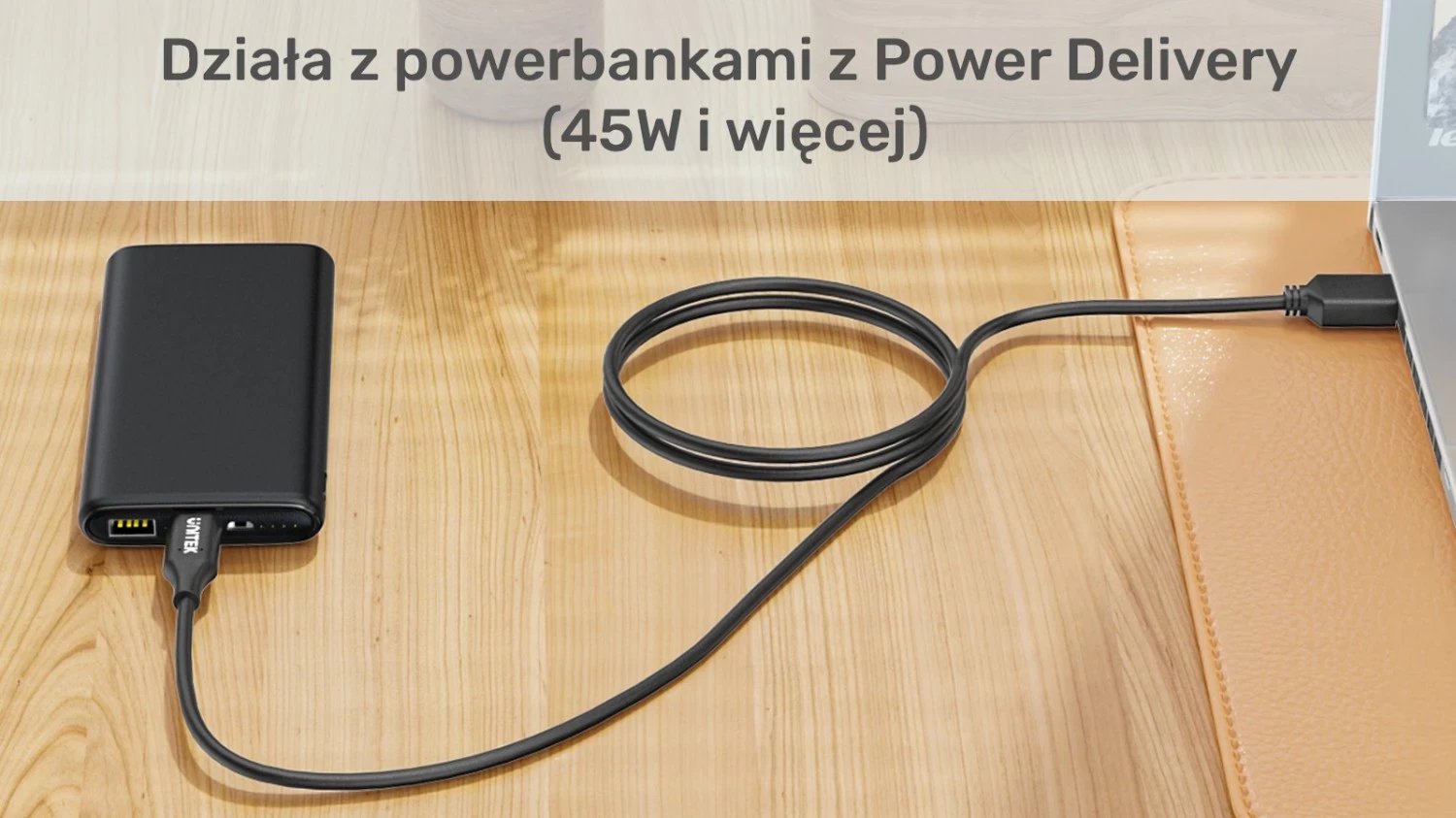 Kabeli i Energjisë për Laptop Unitek 65W USB-C - DC11*4,5mm, i zi