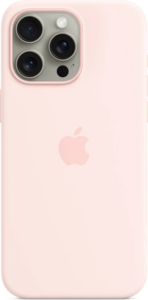 Mbështjellës silikon Apple për iPhone 15 Pro Max, MagSafe, Rozë e çelët