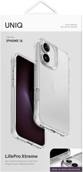 Mbështjellës UNIQ LifePro Xtreme për iPhone 16, Transparent