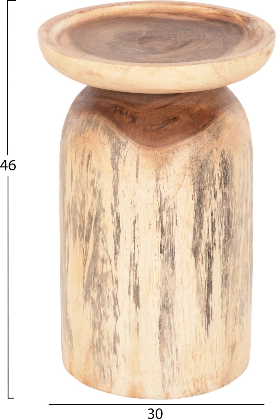 Tavolinë anësore LOKI FH9899 dru SUAR i fortë natyral Φ30x46Hcm