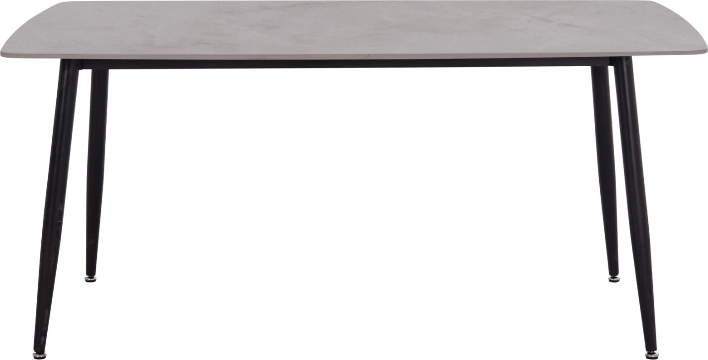 Tavolinë ngrënieje RAVEN, sipërfaqe qeramike, pamje mermeri gri, 160x80x74cm