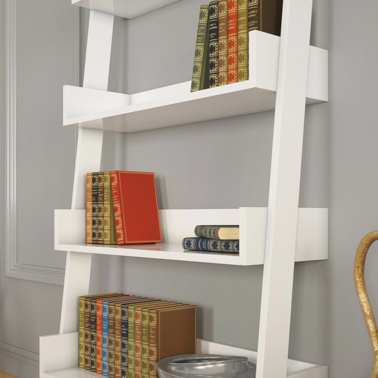 Raft librash Hanah Home, vetëm, i bardhë