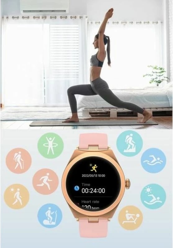 Smartwatch Gravity për femra, rozë