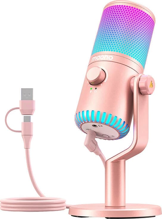 Mikrofon Maono DM30RGB, RGB, Cardioid, USB-C/3.5mm, Rozë