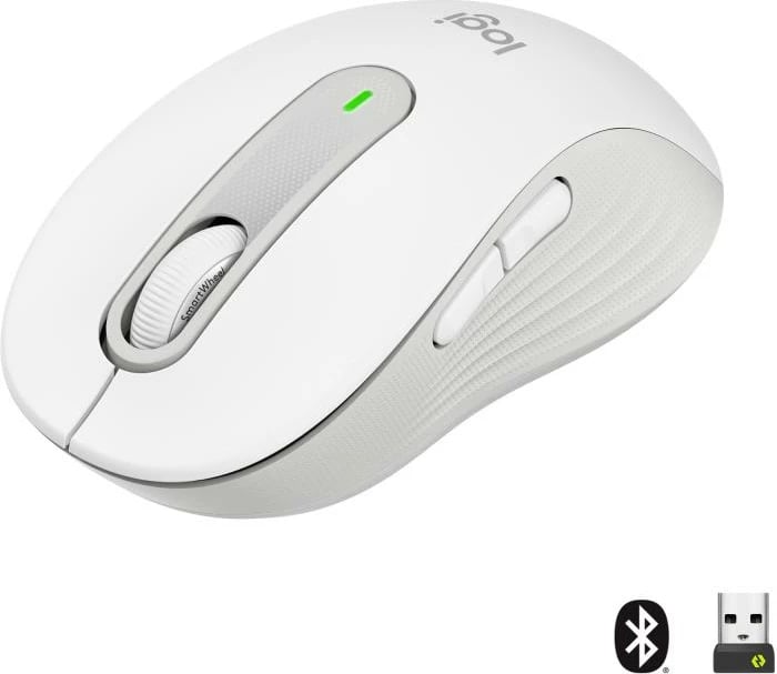 Maus Logitech Signature M650 910-006255 wireless Bluetooth me butona anësorë, i bardhë
