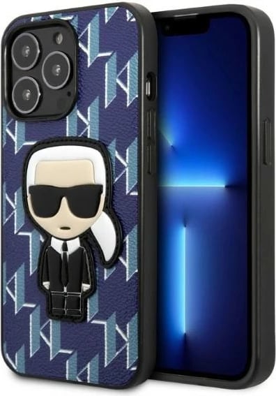 Mbështjellës Karl Lagerfeld Monogram Ikonik Patch për iPhone 13 Pro Max, Blu