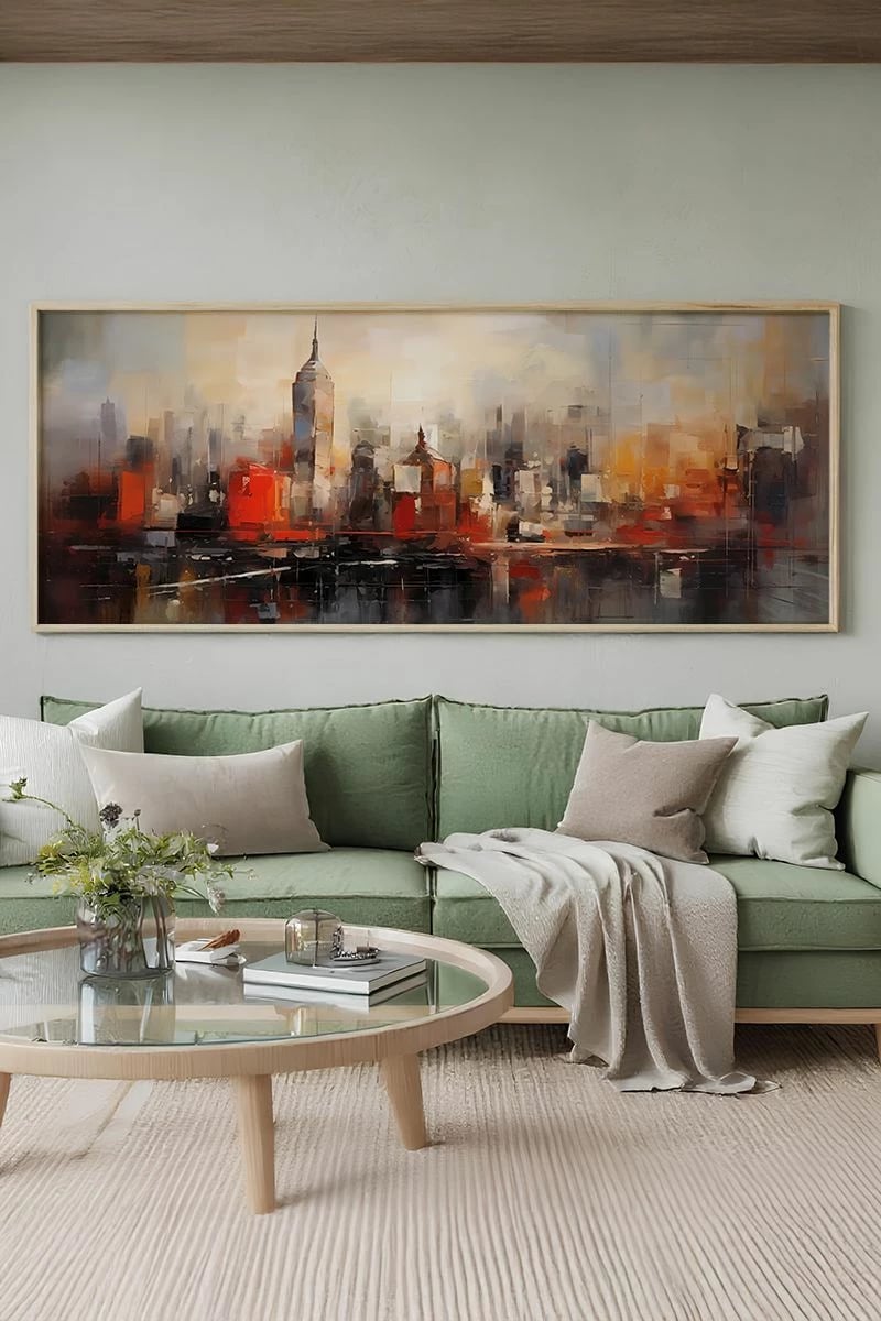 Pikturë dekorative me kornizë, Wallity, shumëngjyrëshe, Artsmdfyty18-3370, 33x70cm