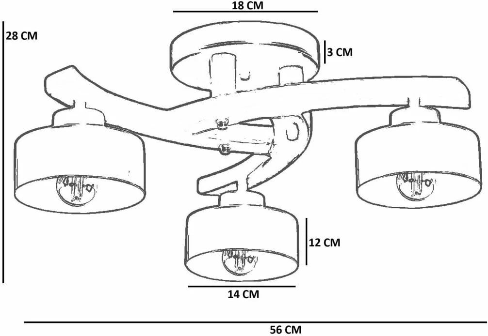 Llambë tavani Opviq, ngjyrë ari dhe arre, 9001-7