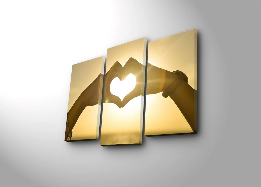 Pikturë dekorative në kanavacë me drita LED (3 pjesë), Wallity, 3PATİACT-9