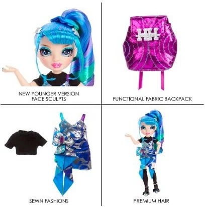 Kukull Rainbow High Jr High Special Edition Holly De Vious me çantë shpine dhe krehër