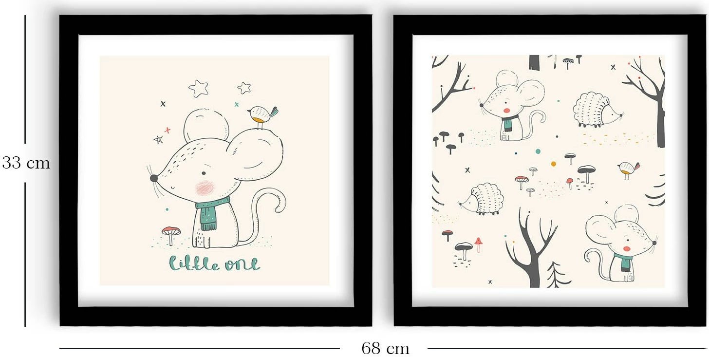 Pikturë dekorative me kornizë MDF (2 copë), Wallity, 2P3333SCT-004