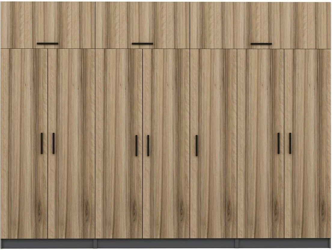 Dollap i madh, ngjyrë arre dhe antracit, Skye Decor, 315x255x52 cm