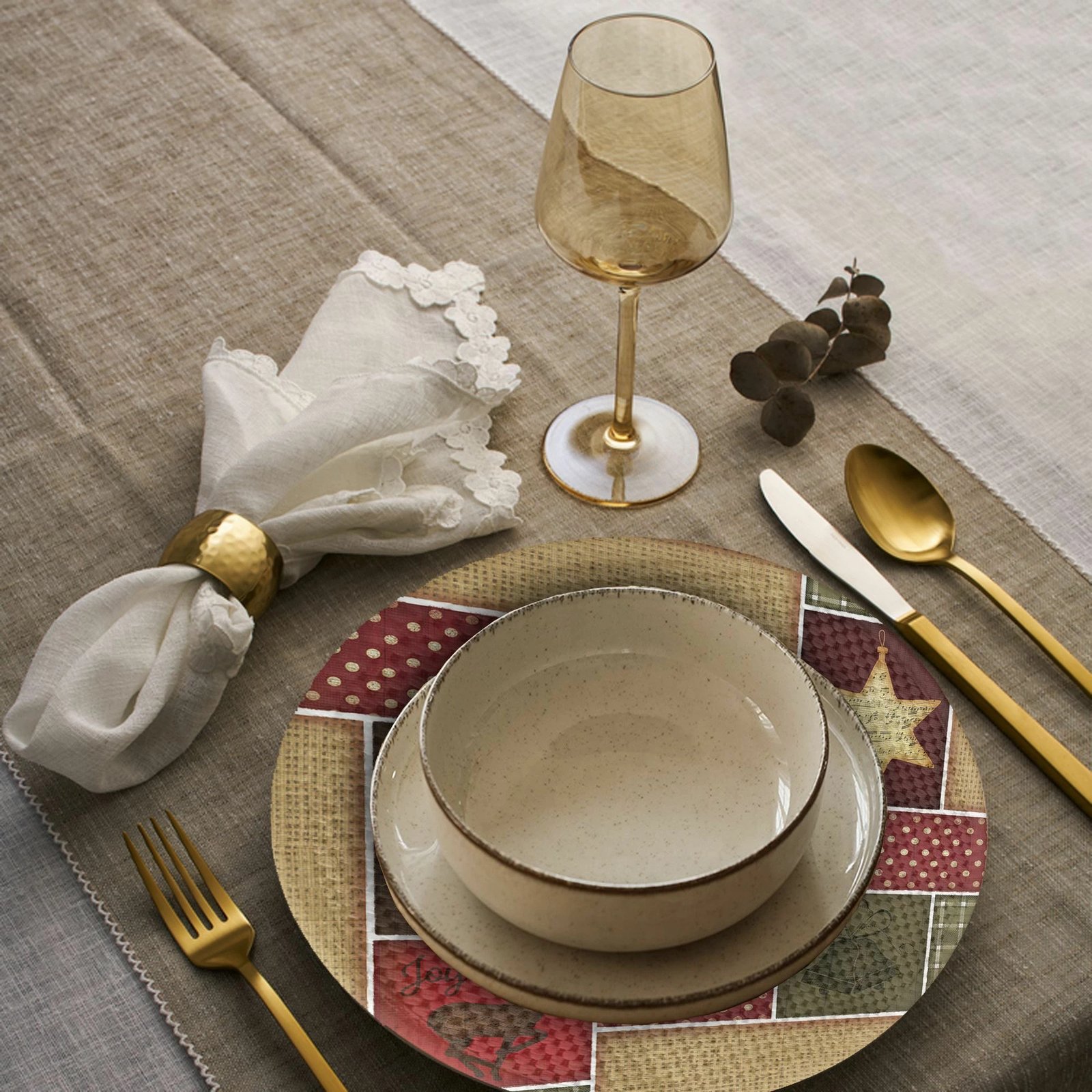 Set nënshtruesish tavoline Hermia Concept, shumëngjyrësh, 4 copë, 37cm