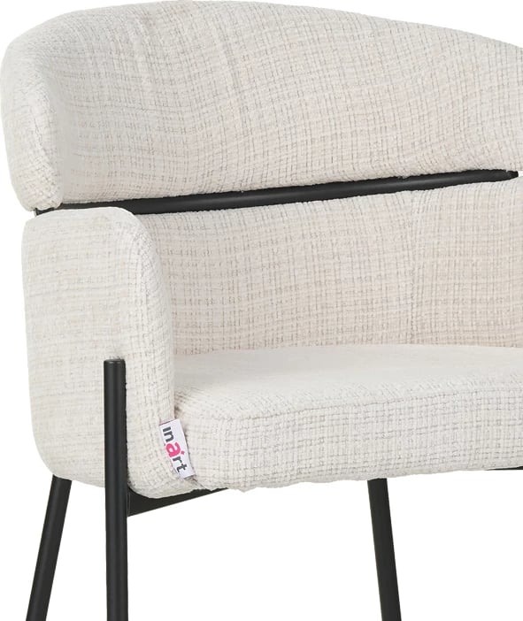 Karrige për bar Tolerse, material stof, këmbë metalike të zeza, bezhë