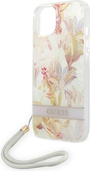 Mbështjellës Guess GUOHCP14MHFLSU për iPhone 14 Plus 6.7", Flower Strap, vjollcë Mbështjellës Guess GUOHCP14MHFLSU për iPhone 14 Plus 6.7", Flower Strap, vjollcë