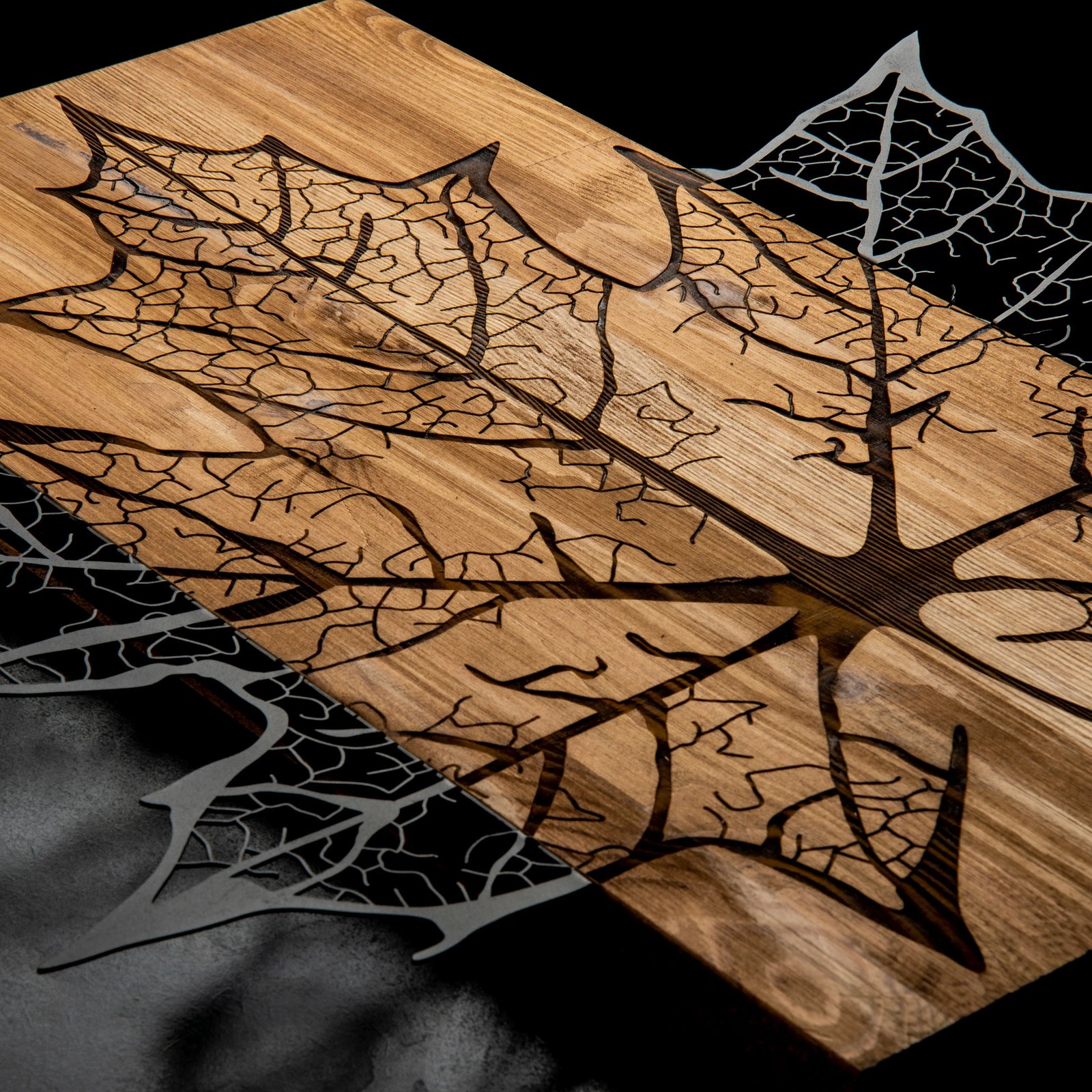 Aksesor dekorativ për mur, dru dhe metal, Wallity, lepur