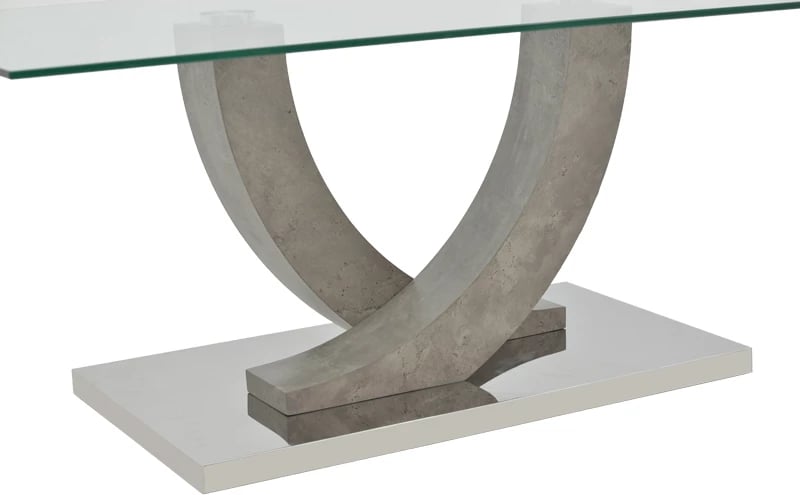 Tavolinë Kasmora dru-xham gri 110x60x45cm