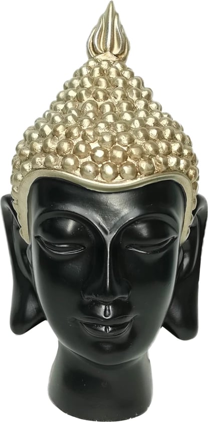 Dekor Buda Namibi, polirezine, ngjyrë e zezë dhe ari, 16x15x30cm