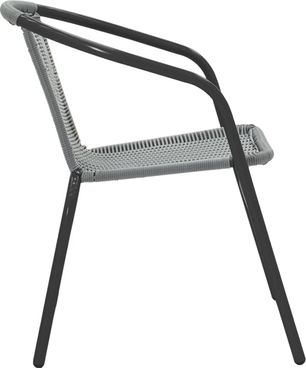 Tavolinë me karrige për terasë Vergo-Obbi, metal i zi, Φ60x70cm