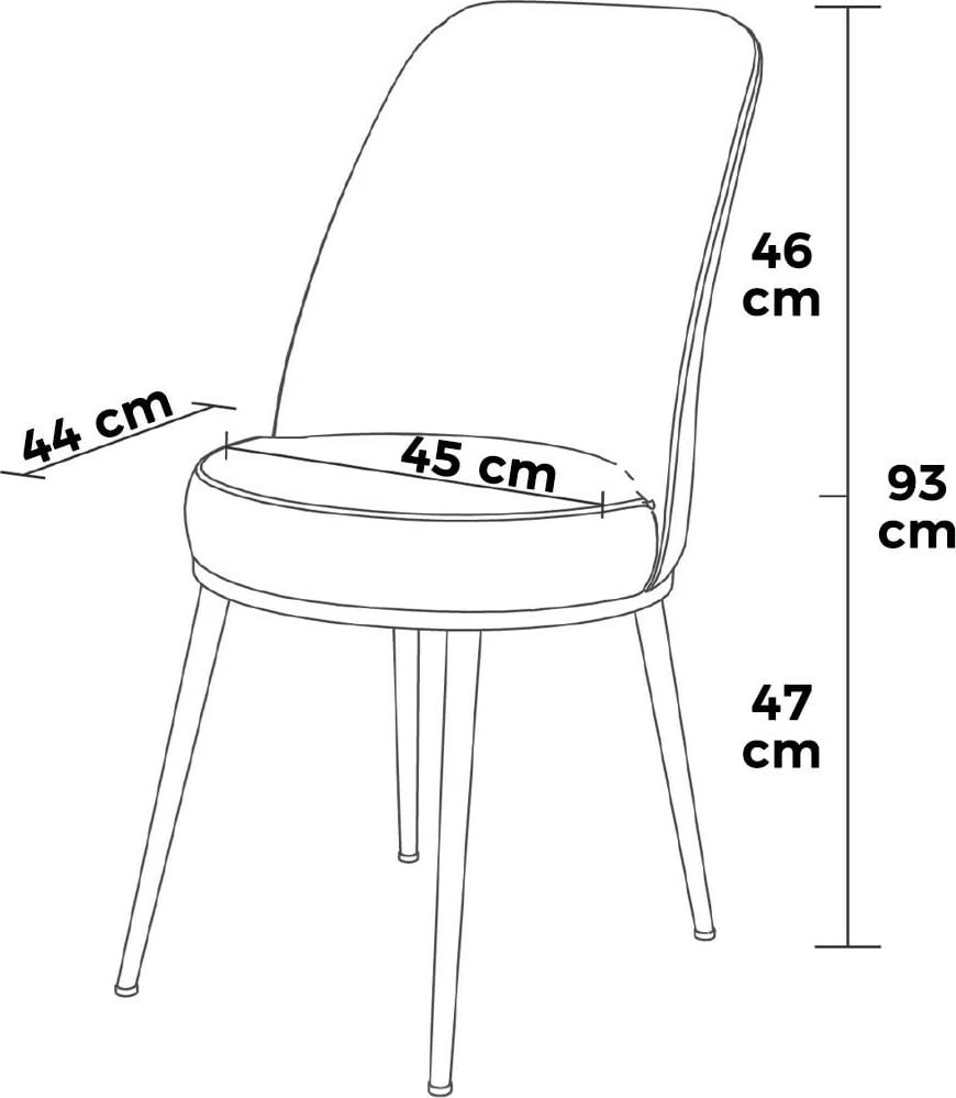 Set karrigesh (4 copë) Hanah Home, Pefa, anthracite, gold