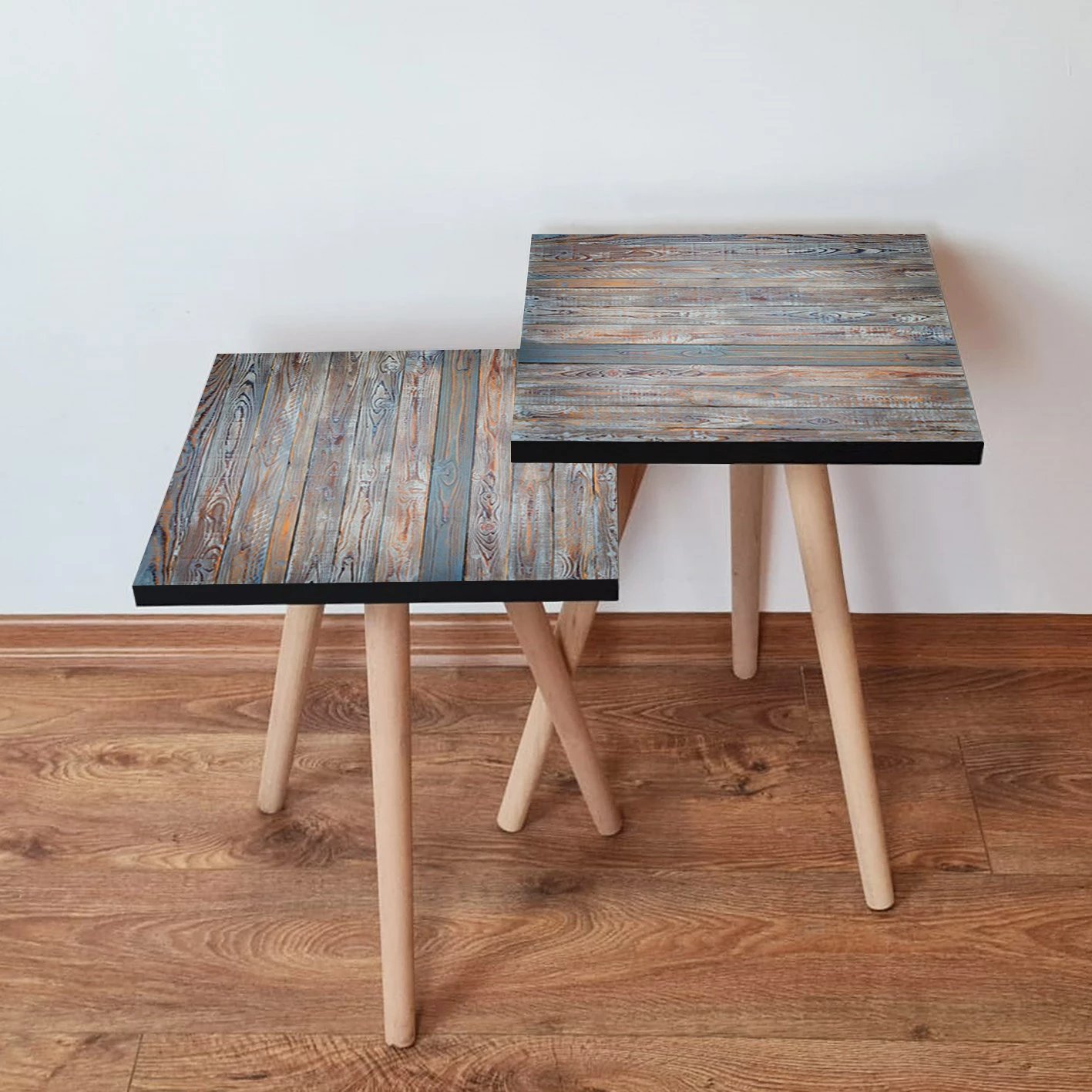 Set tavolinash të vendosshme, dy copë, ngjyrë kaltër-gri, Skye Decor, 2Shp69