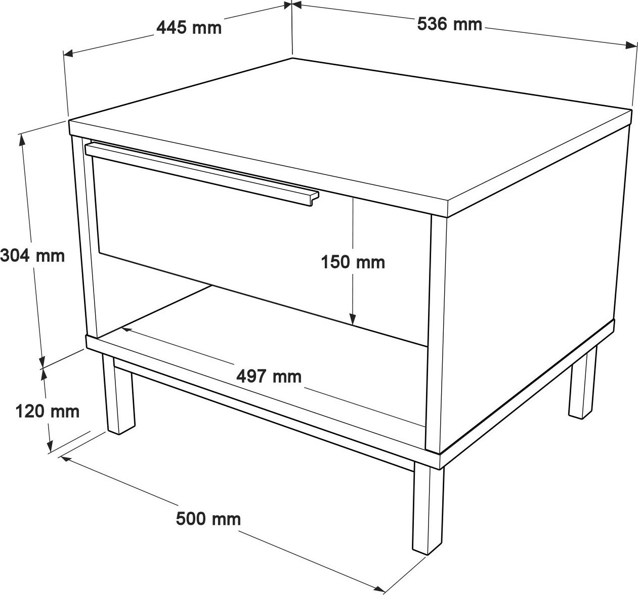 Komodinë Hanah Home, On14-S, ngjyrë arre