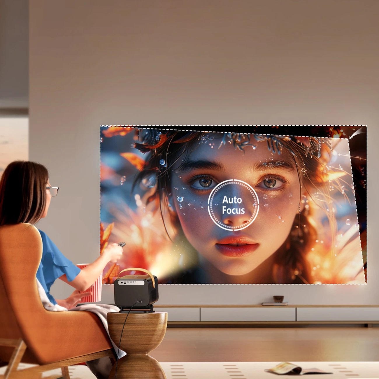 Projektor multimedial Yaber U12, FullHD 1080p, 700 ANSI Lumens, Dolby Audio, i zi