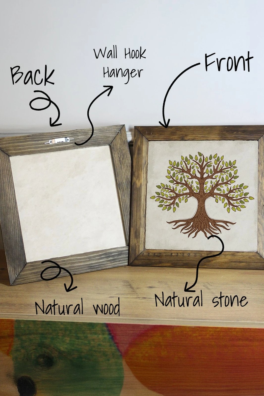 Pikturë dekorative me kornizë, Wallity, Ersytastablo6 - 16, shumëngjyrëshe, 15.5x15.5cm