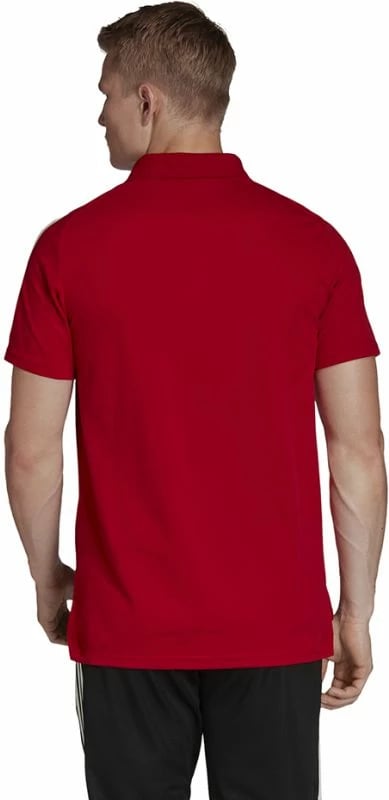 Maicë polo adidas për meshkuj, e bardhë me të kuqe