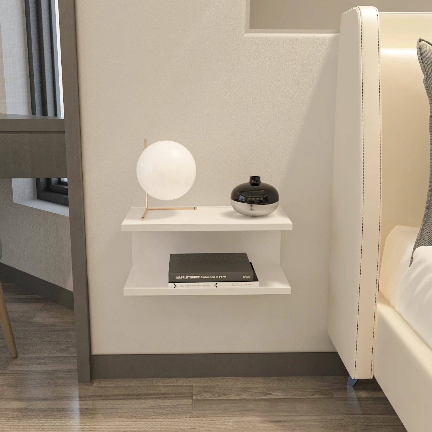 Komodinë e bardhë Ramira, Skye Decor