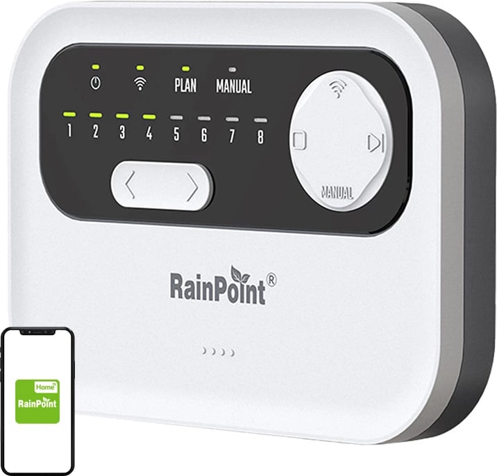 Kontrollues ujitjeje RainPoint HIC801W me WiFi, 8 zona, i bardhë