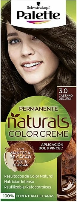 Ngjyrë për flokë Schwarzkopf Palette Naturals Color Creme 3.0, gështenjë e errët