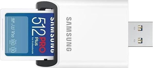Kartë kujtese Samsung PRO Plus SDXC, 512GB, me lexues v2023