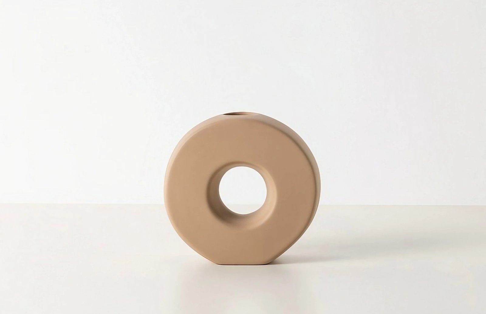 Vazo dekorative Evila Originals, ngjyrë kafe e çelët, CY0167, 20x8x19cm