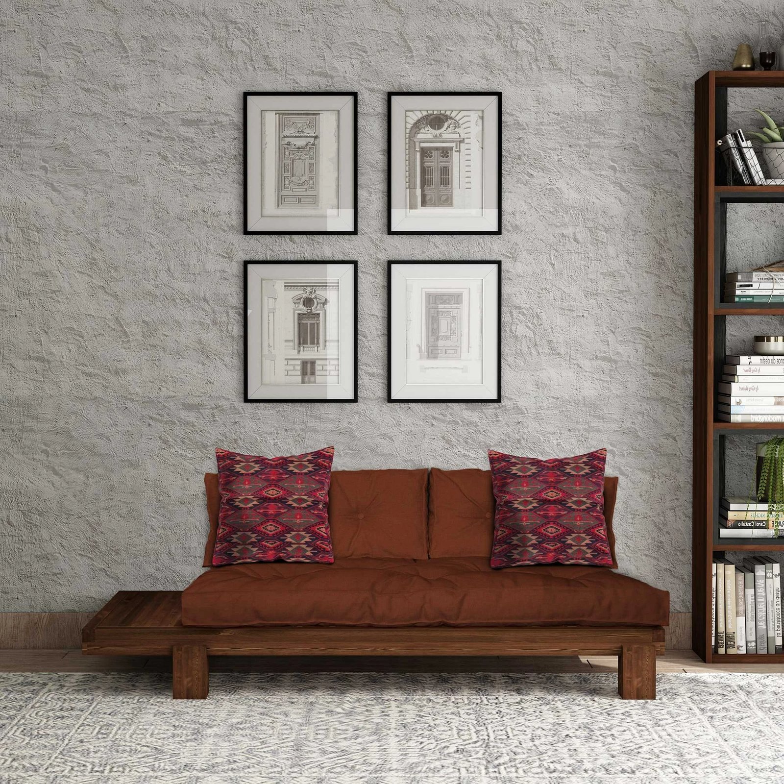 Lounger Atelier del Sofa, ngjyrë arre dhe e kuqe, CPT8381-200