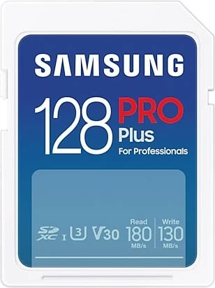 Kartelë memorie Samsung PRO Plus 128GB SDXC, UHS-I, 180MB/s, e bardhë
