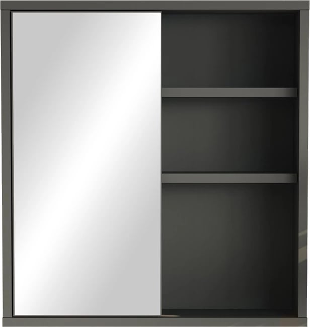 Dollap banjoje me pasqyrë, hije antraciti,, 60x14.5x63.6cm Dollap banjoje me pasqyrë, hije antraciti,, 60x14.5x63.6cm
