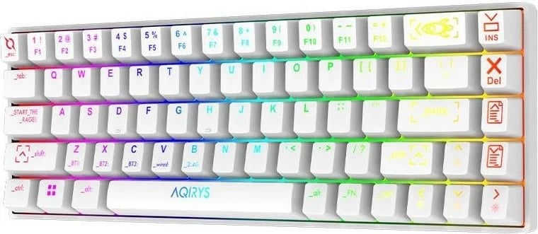 Tastierë Aqirys Mira, RGB, mekanike, wireless dhe me kabllo, e bardhë